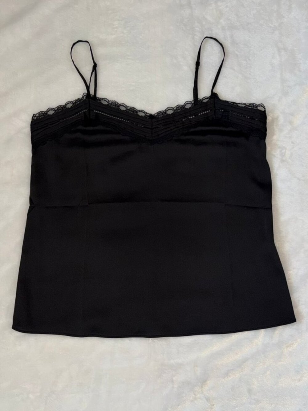 White House Black Market Black Lace Cami - Size M